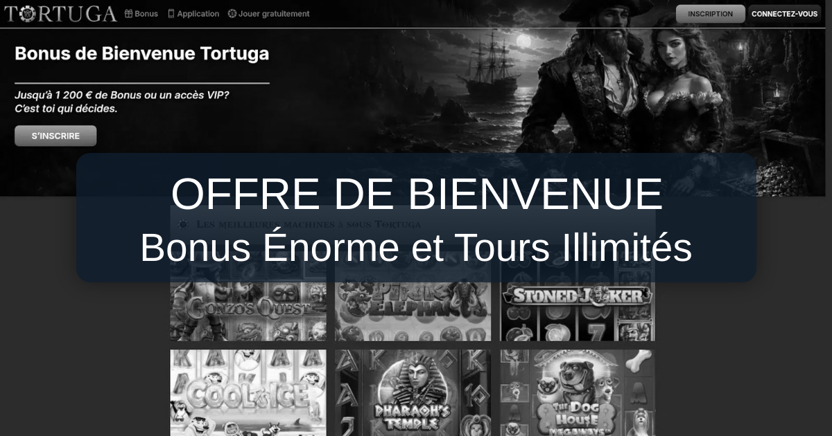 Tortuga Casino et son bonus de bienvenue jusqu’à 1 500 €
